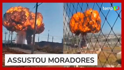 Explosão em subestação de energia gera enorme bola de fogo em Goiânia