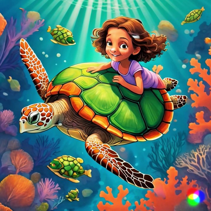 Underwater Riding Over Turtle
