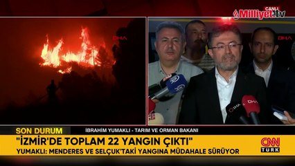 Bakan Yumaklı Kuşadası ilçesindeki orman yangınında son duruma ilişkin açıklamalarda bulundu