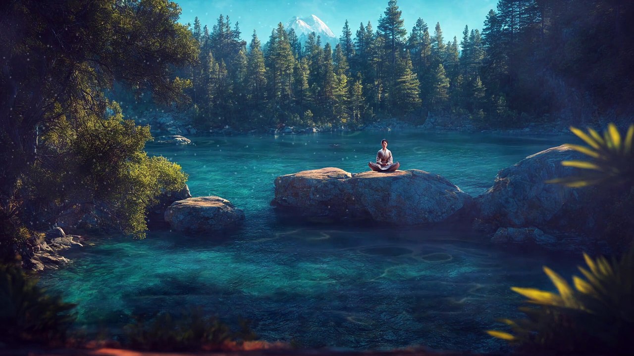 Meditation At River On Rock Find Peace In Nature