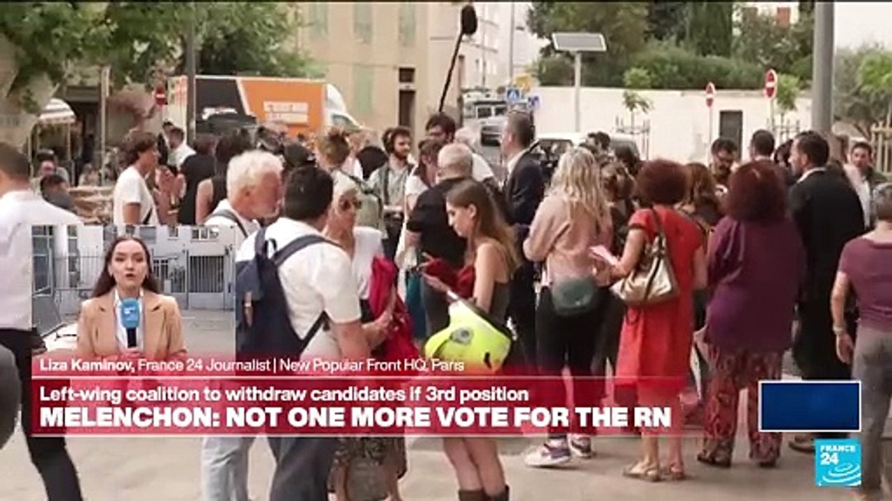 French legislative elections: Left wing alliance NFP to withdraw candidates if in 3rd position