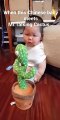 Funny video when a Chinese baby meets the talking cactus #shorts #videos #comedy #funnyclip #pranks