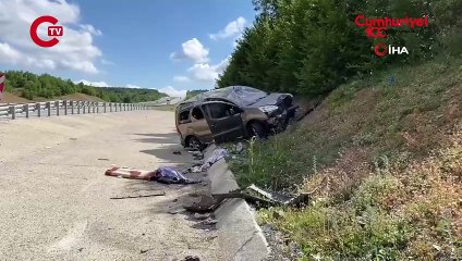 Takla atan hafif ticari araç 50 metre sürüklendi: 3’ü çocuk 5 yaralı