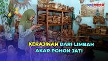 Pasutri di Situbondo Ciptakan Karya Seni Berniali Tinggi dari Limbah Akar Pohon Jati