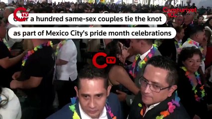 Mexico City'deki onur ayı kutlamaları kapsamında 140'tan fazla eşcinsel çift evleniyor