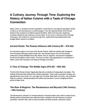 A Culinary Journey Through Time_ Exploring the History of Italian Cuisine with a Taste of Chicago Connection