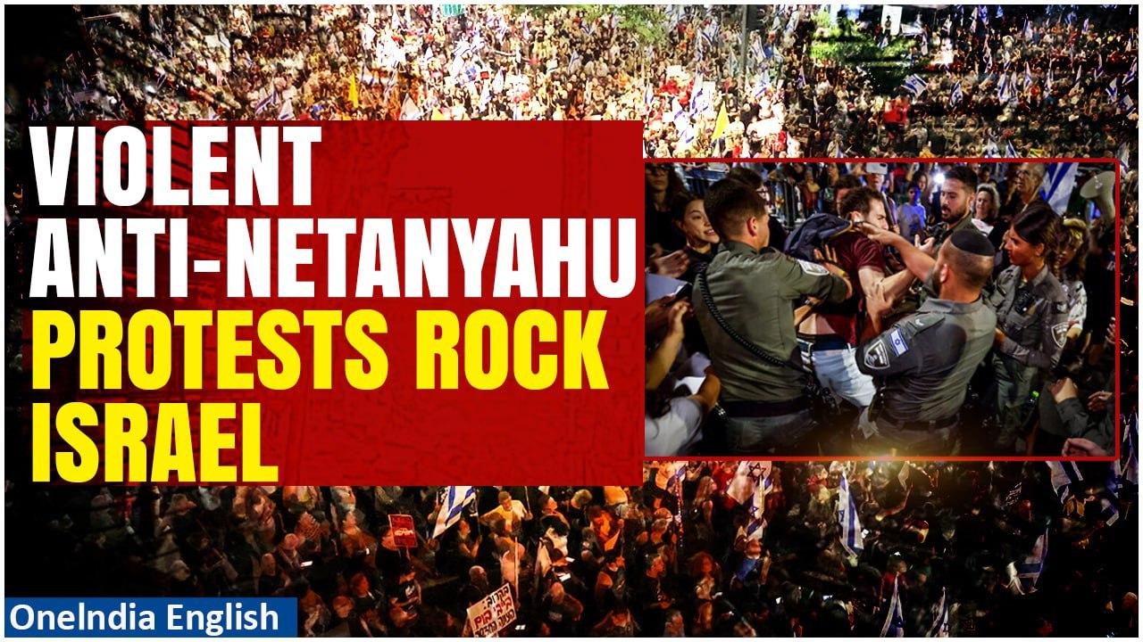 Watch Violent Clashes in Tel Aviv, Israeli Cops Threaten Protester Demanding Netanyahu's Resignation