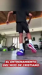 El entrenamiento de el hijo de Cristiano a sus 14 años