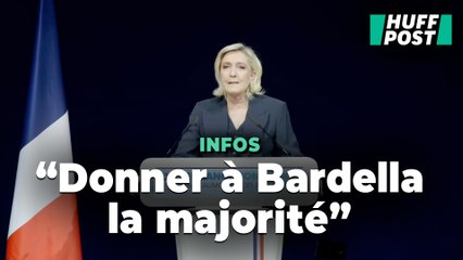 Marine Le Pen appelle à "donner à Jordan Bardella une majorité absolue à l’Aseemblée