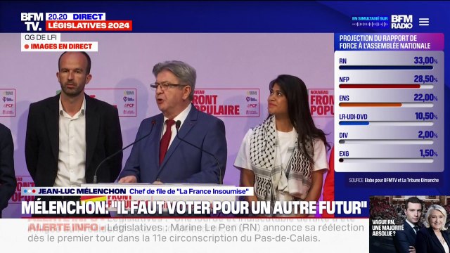 Nous retirerons notre candidature : Jean-Luc Mélenchon annonce que les candidats NFP arrivés en 3e position se désisteront dans les circonscriptions où le RN est en tête