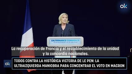 Todos contra la histórica victoria de Le Pen: la ultraizquierda maniobra para concentrar el voto en Macron