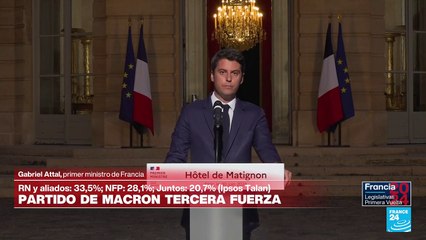 Gabriel Attal: "El reto de la segunda vuelta es privar a la extrema derecha de la mayoría absoluta"