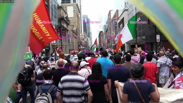 All Out For Gaza - Toronto - Sankofa (formally yonge-dundas) Square to Nathan Phillips