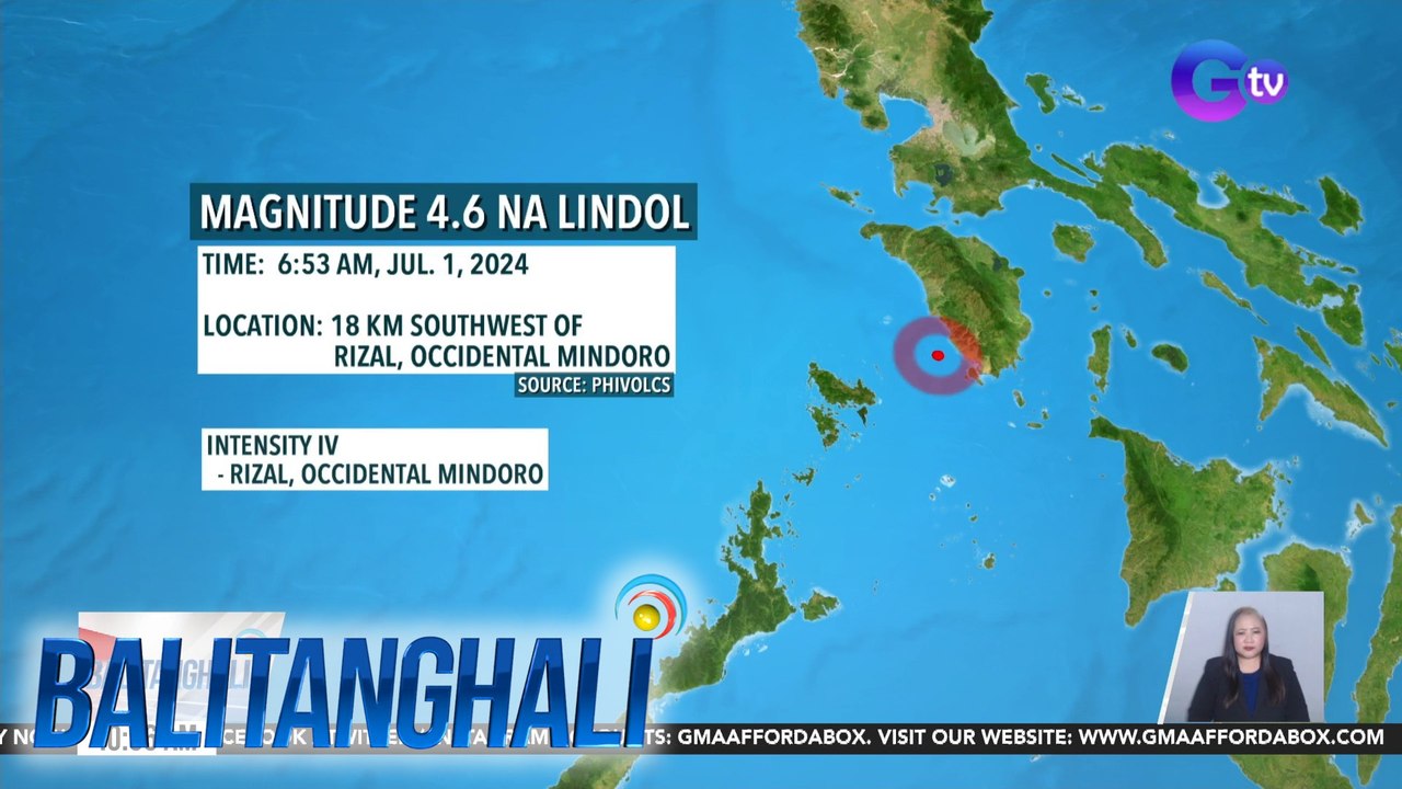 Occidental Mindoro, niyanig ng magnitude 4.6 na lindol | Balitanghali