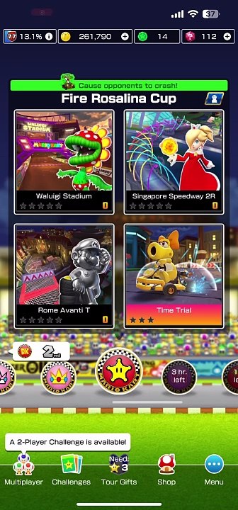 Mario Kart Tour - Fire Rosalina Cup Gameplay (Night Tour)