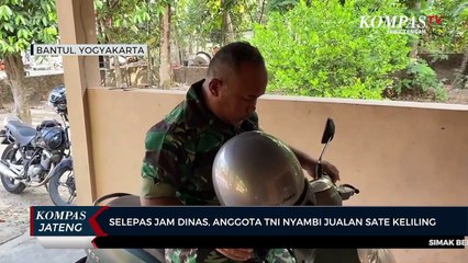 Selepas Jam Dinas, Anggota TNI Nyambi Jualan Sate Keliling