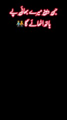 جس دن میرے بھائی پر ہاتھ اٹھائے گا jis din mere Bhai per hath uthaega