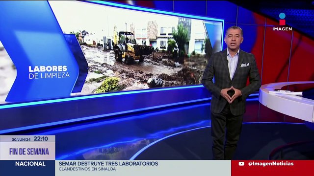 Realizan labores de limpieza en Chalco, Estado de México, tras inundaciones