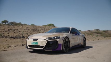 The new Audi e-tron GT prototype golden camouflage wrap Driving Video