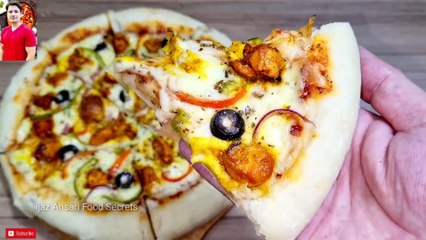 Descargar video: Pizza Recipe Without Oven By ijaz Ansari _ Pizza Dough Recipe _ Pizza Sauce Recipe _ Chicken Pizza _