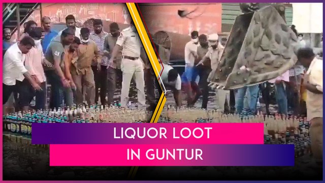 Guntur: Tipplers Steal Seized Liquor Bottles As Police Place Them For Destruction, Video Goes Viral