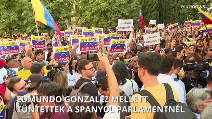 Edmundo Gonzalez mellett demonstráltak a spanyol parlament előtt
