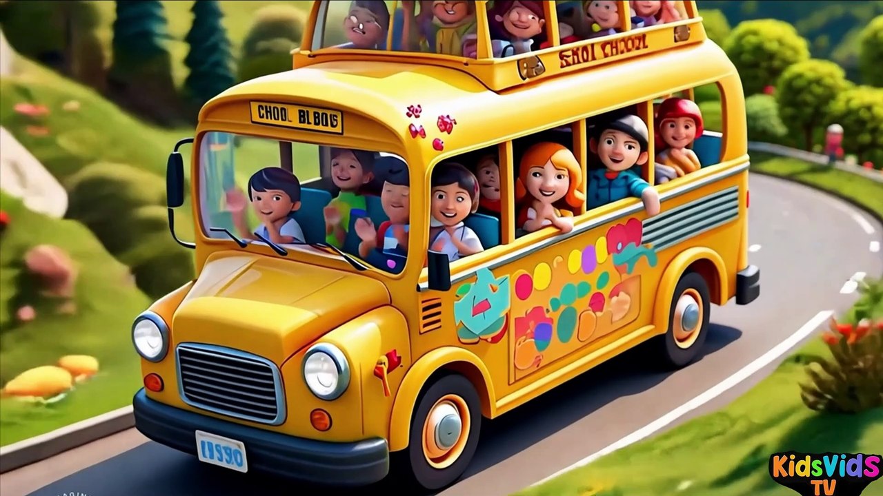 The wheels on the bus go wobble wobble - go round and round - Nursery Rhymes & Kids Songs | Part-22