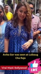 Avika Gor was seen at Lalbaug Cha Raja