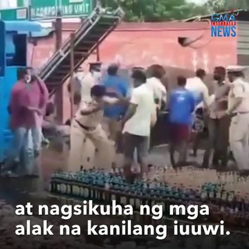 Mga alak na sisirain sana ng mga pulis, pinuntirya ng looters | GMA Integrated Newsfeed