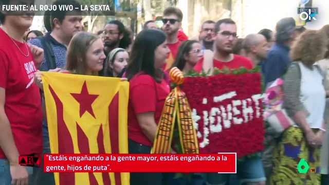 Gritos de ¡botiflers! y ¡españoles! a ERC en la ofrenda foral de la Diada
