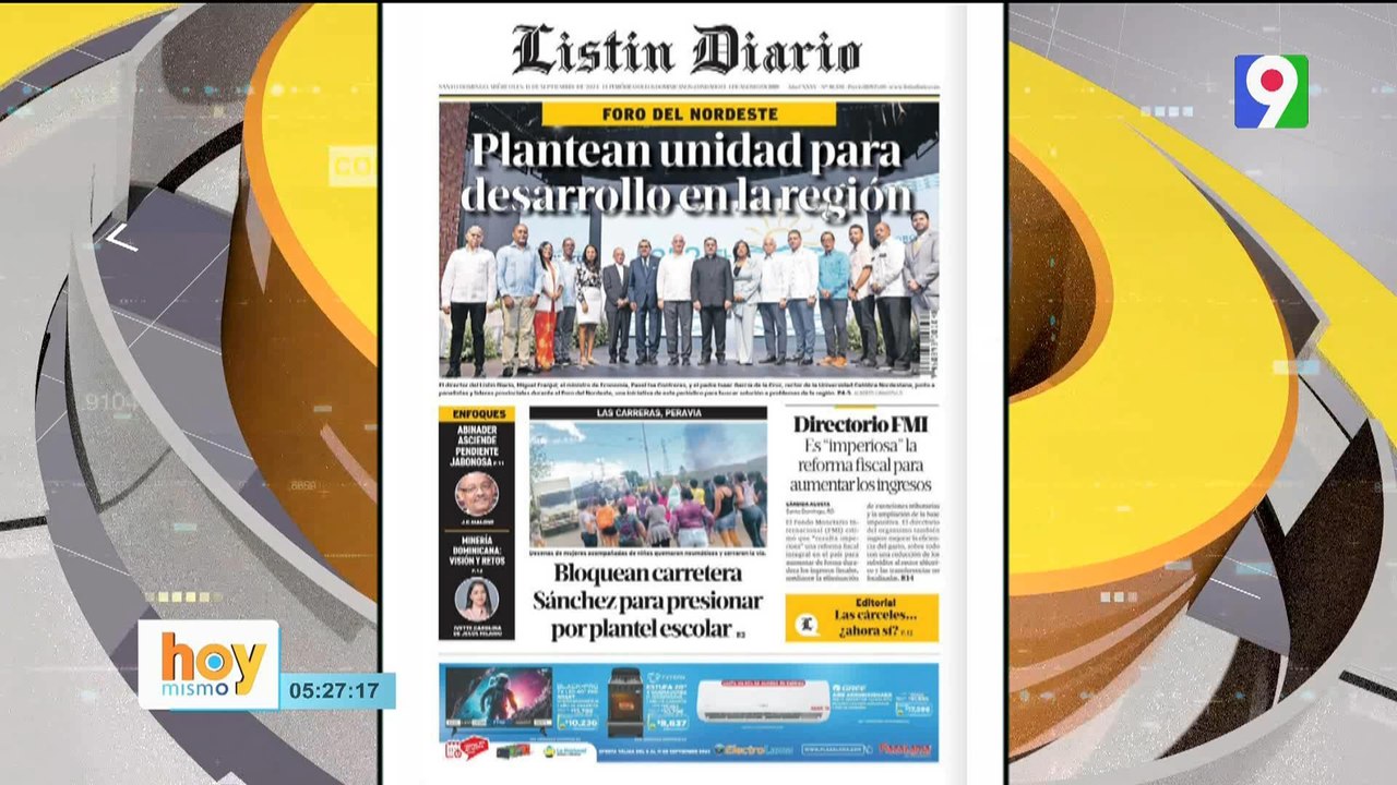 Titulares de prensa dominicana miércoles 11 de septiembre 2024 | Hoy Mismo