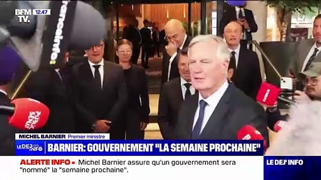 Le Premier ministre Michel Barnier annonce que la semaine prochaine, il y aura un nouveau gouvernement : On fait les choses méthodiquement et sérieusement - VIDEO