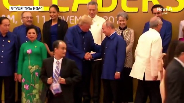 첫 TV토론…‘도발적 공세’ 해리스 판정승 평가