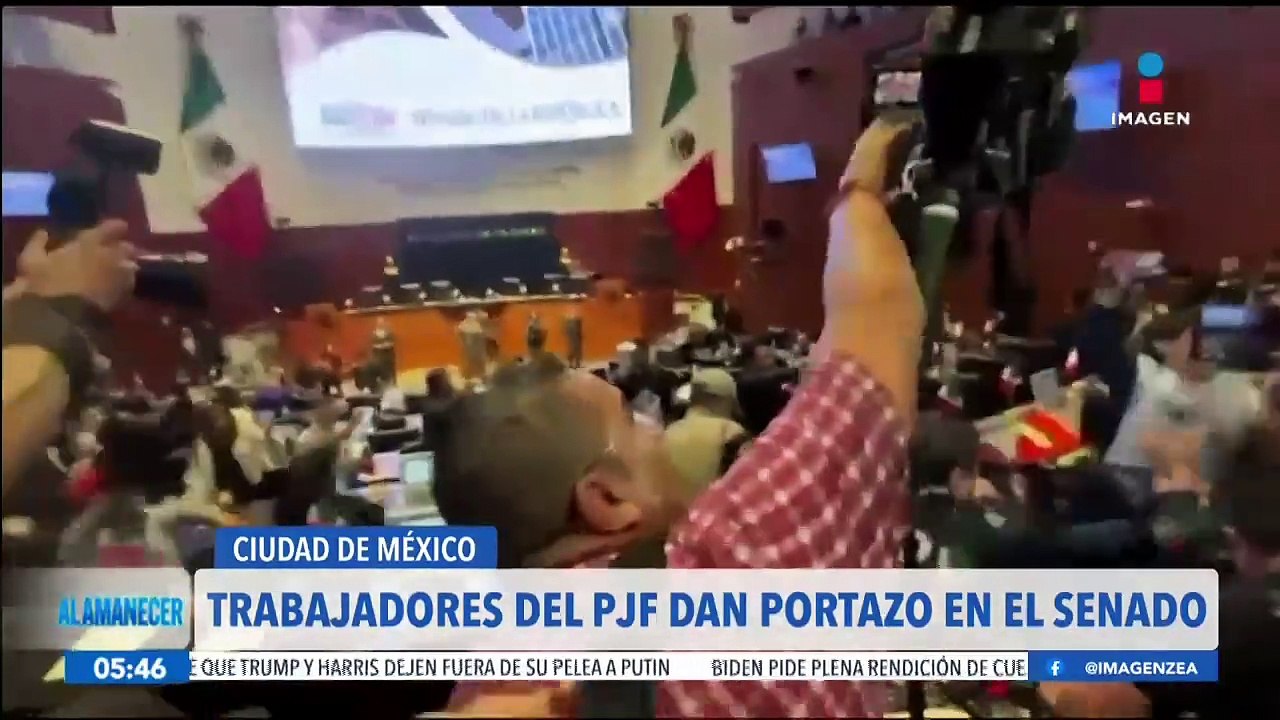 Manifestantes en contra de la reforma judicial dan portazo en el Senado