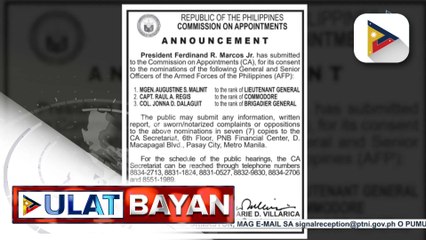PBBM, isinumite na sa Commission on Appointments ang nominasyon ng ilang opisyal ng AFP