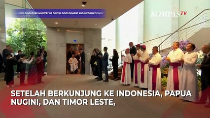 Momen Paus Fransiskus Tiba di Singapura Disambut Menteri Edwin Tong