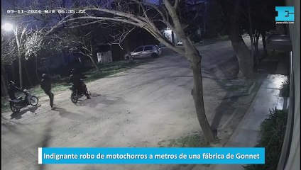 Download Video: Indignante robo de motochorros a metros de una fábrica de Gonnet