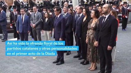 Ofrenda foral de los partidos políticos en la Diada