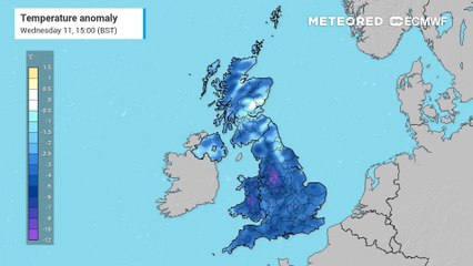 UK temperature anomaly for the next few days.