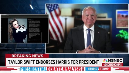 Tim Walz learns about Taylor Swift’s endorsement on live tv: ‘Incredibly grateful’