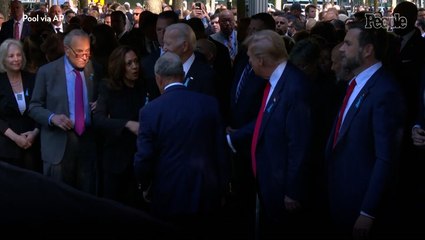 Trump, Biden and Harris Make Rare Joint Appearance at 9/11 Memorial Hours After Presidential Debate