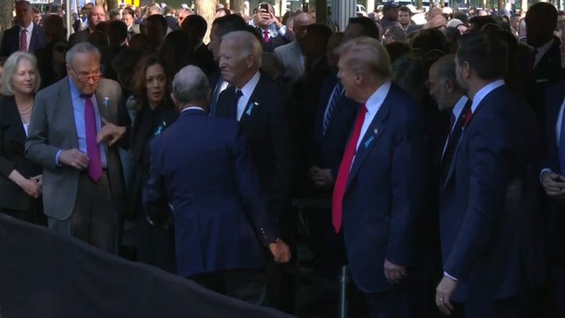 Kamala Harris and Donald Trump reunite after contentious debate at 9/11 memorial ceremony