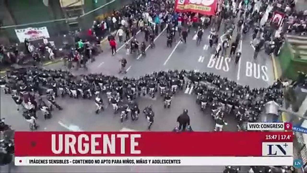 Tensiones en las afueras del Congreso