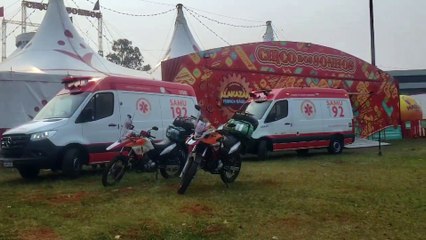 Criança é socorrida pelo Samu em Circo no Centro de Cascavel