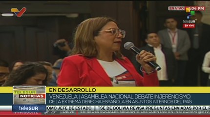 Tania Díaz: Es una falta de respeto para Venezuela la decisión de los diputados españoles