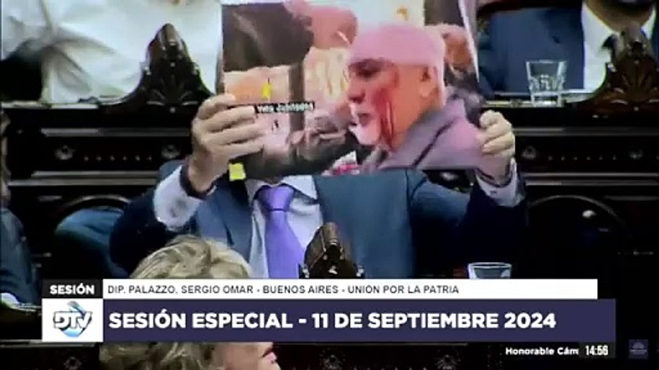 Sergio Palazzo mostró fotos de represión a jubilados