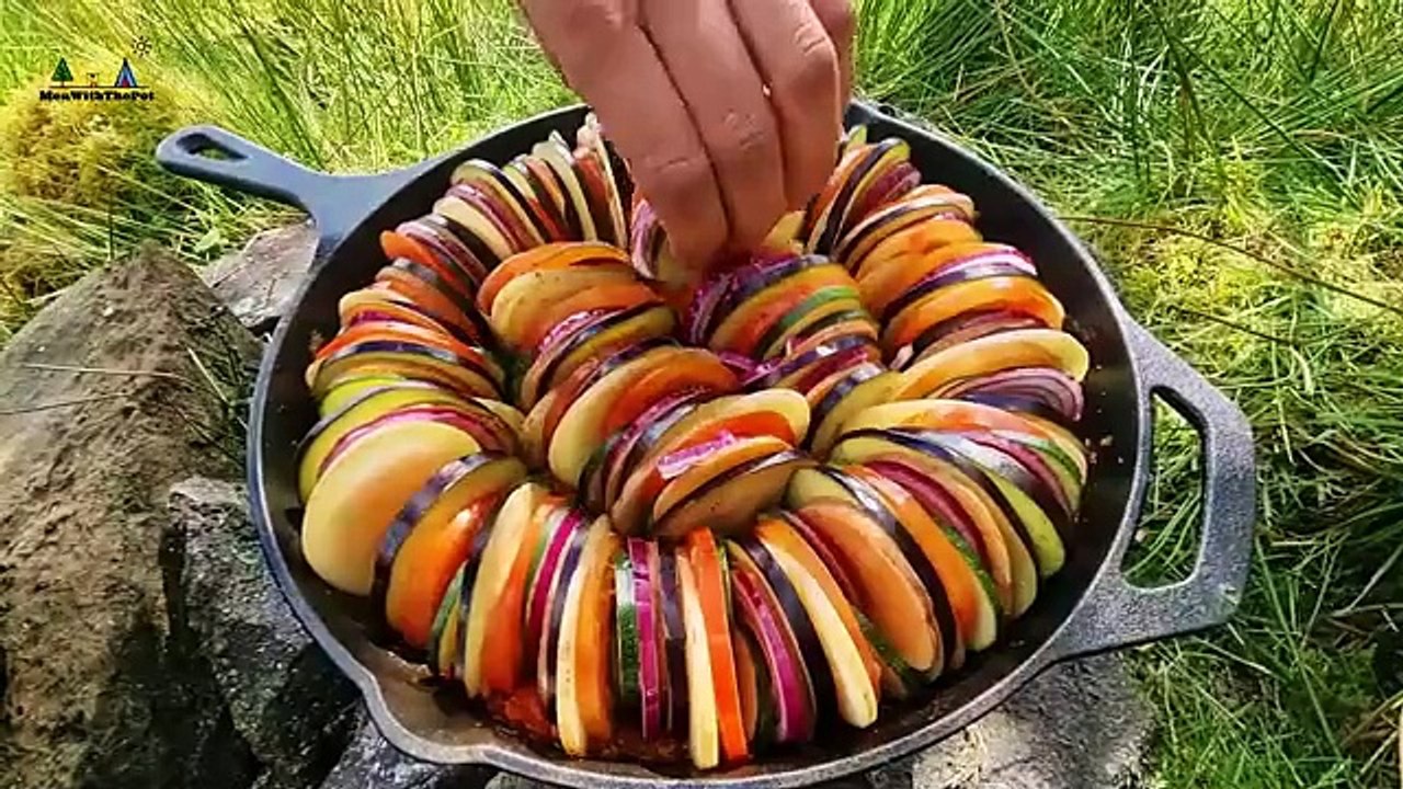 Definitely not Your Traditional Ratatouille How to cook the perfect RATATOUILLE on the LAKE #asmr #cooking #food #outdoor #survival #forest