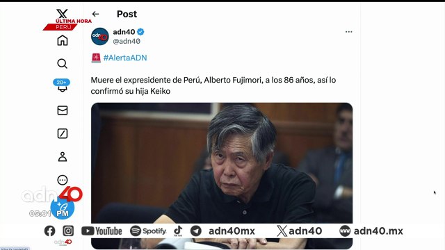 ¡Última Hora! Muere el expresidente de Perú Alberto Fujimori a los 86 años