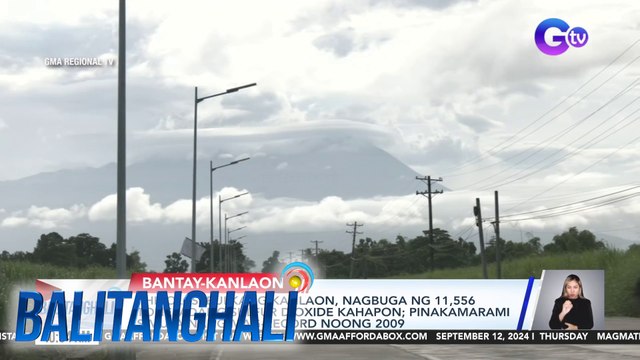 PHIVOLCS - Bulkang Kanlaon, nagbuga ng 11,556 toneladang sulfur dioxide kahapon; pinakamarami simula nang mag-record noong 2009 | Balitanghali