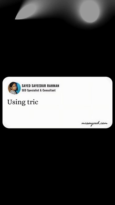 Transparency Over Tricks #EthicalSEO #DigitalTrust #SEO | Sayed Sayeedur Rahman